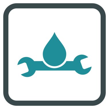 Sıhhi tesisat vektör simgesi bir çerçeve içinde