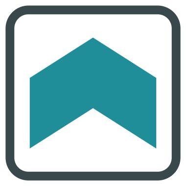 Yön yukarı vektör simgesi bir çerçeve içinde