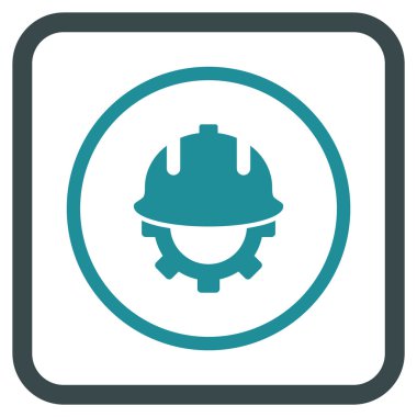 Geliştirme kask vektör simgesi bir çerçeve içinde