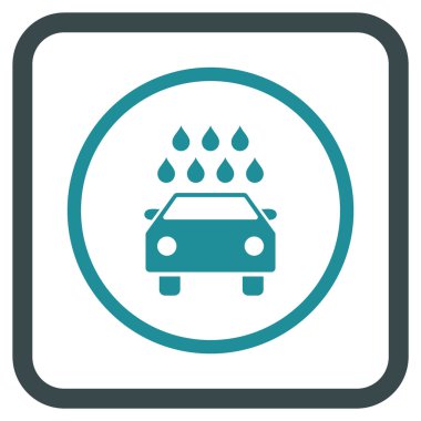 Araba duş vektör simgesi bir çerçeve içinde