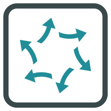 Santrifüj oklar bir çerçeve içinde simge vektör