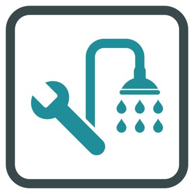 Sıhhi tesisat vektör simgesi bir çerçeve içinde