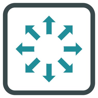 Genişletin okları vektör simgesi bir çerçeve içinde