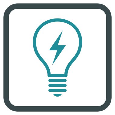 Elektrikli ampul vektör simgesi bir çerçeve içinde