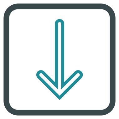 Vektör simgesi bir çerçeve içinde aşağı ok