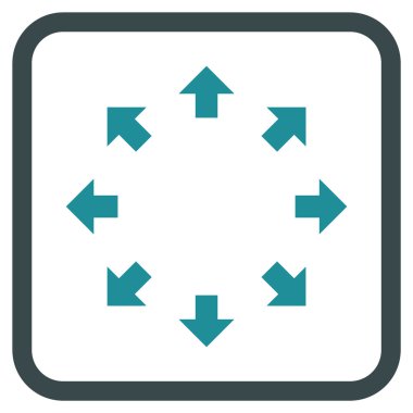 Radyal oklar bir çerçeve içinde simge vektör