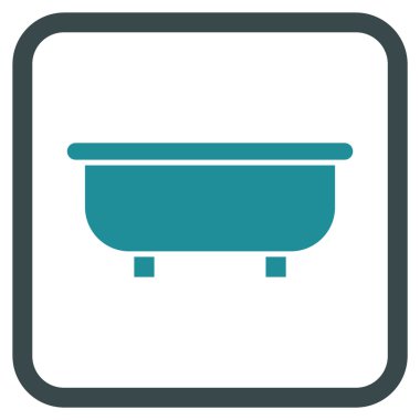 Küvet vektör simgesi bir çerçeve içinde