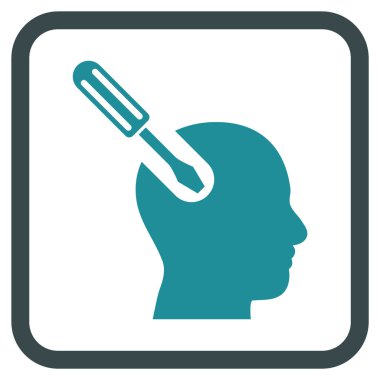 Beyin aracı vektör simgesi bir çerçeve içinde