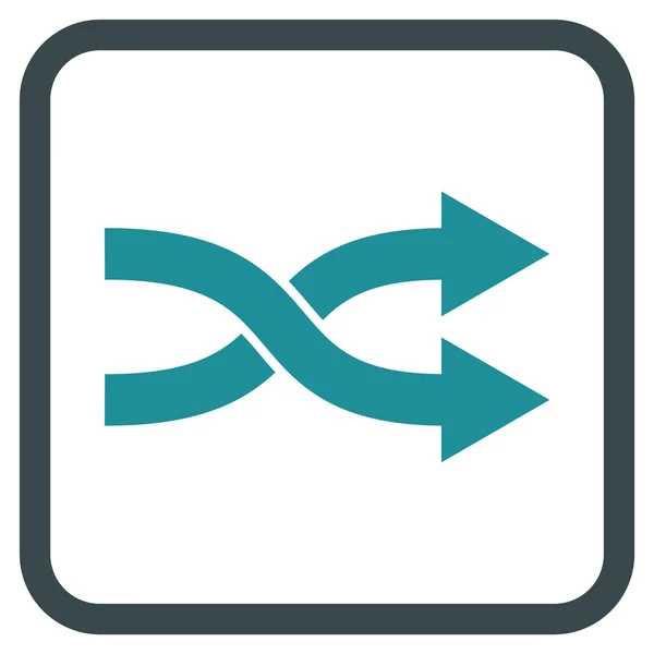 Shuffle Flechas Vector derecho icono en un marco — Vector de stock