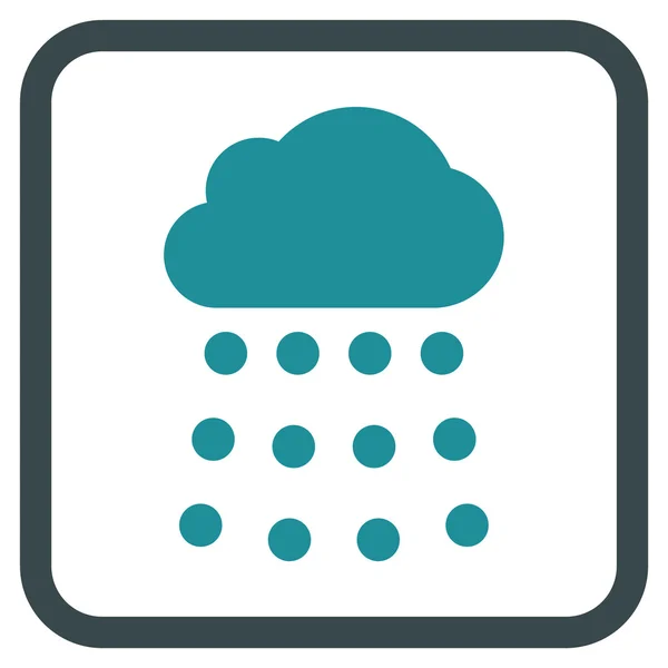 Rain Cloud vektorové ikony v rámečku — Stockový vektor