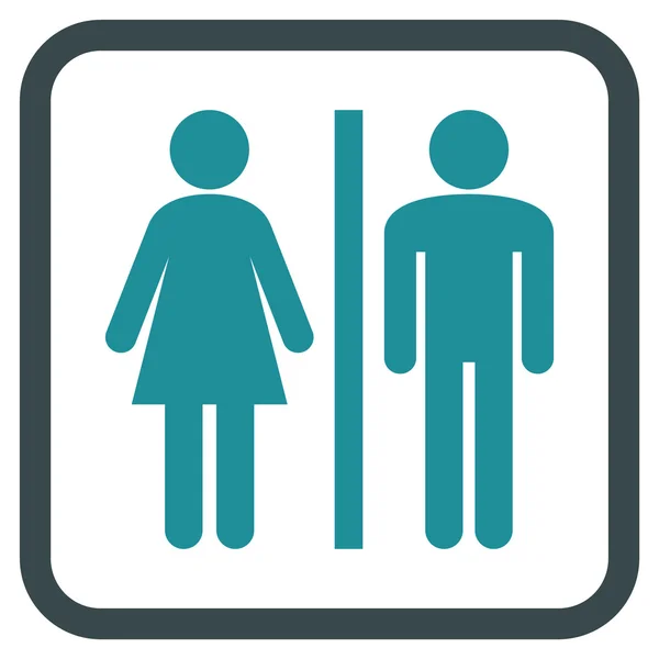 Ícone do vetor das pessoas do WC em uma armação — Vetor de Stock