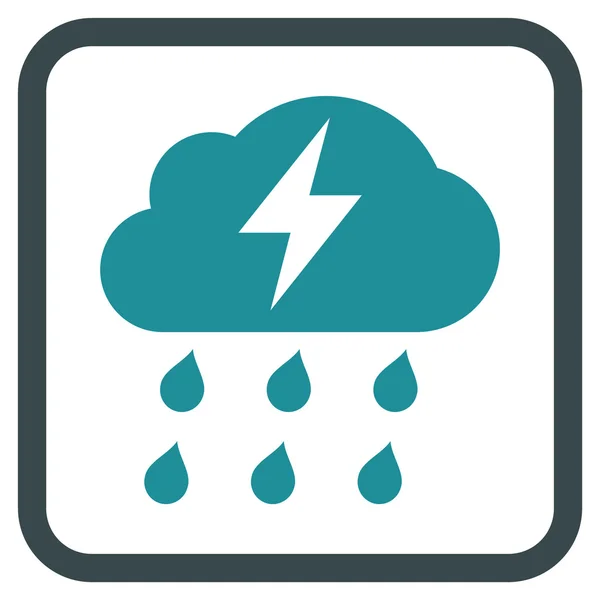 Thunderstorm Vector Icon In a Frame — Stock Vector
