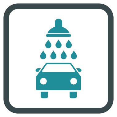 Araba duş vektör simgesi bir çerçeve içinde