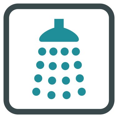 Duş vektör simgesi bir çerçeve içinde