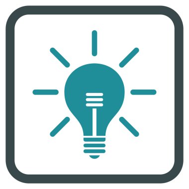 Ampul vektör simgesi bir çerçeve içinde