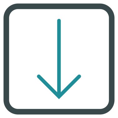 Vektör simgesi bir çerçeve içinde aşağı ok