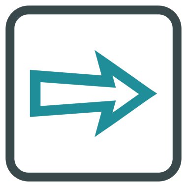 Ok sağ vektör simgesi bir çerçeve içinde