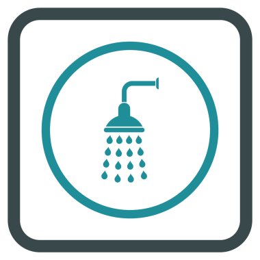 Duş vektör simgesi bir çerçeve içinde