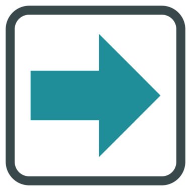 Ok sağ vektör simgesi bir çerçeve içinde