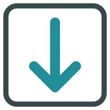 Vektör simgesi bir çerçeve içinde aşağı ok