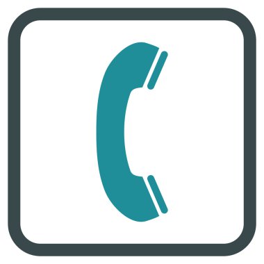 Telefon alıcı vektör simgesi bir çerçeve içinde