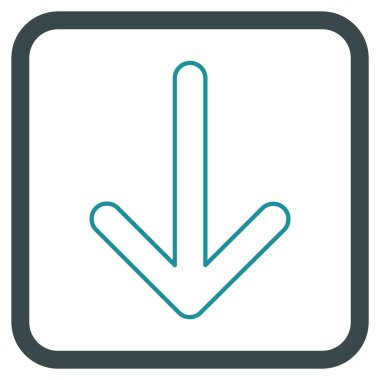 Vektör simgesi bir çerçeve içinde aşağı ok