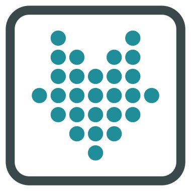 Vektör simgesi bir çerçeve içinde aşağı noktalı ok