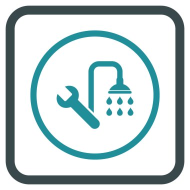 Sıhhi tesisat vektör simgesi bir çerçeve içinde