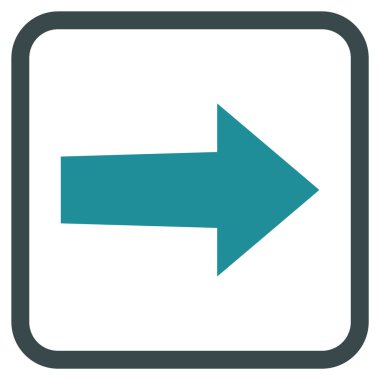 Ok sağ vektör simgesi bir çerçeve içinde