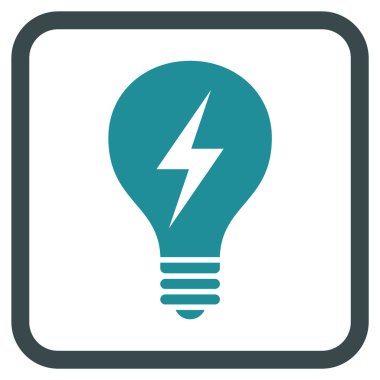 Elektrikli ampul vektör simgesi bir çerçeve içinde