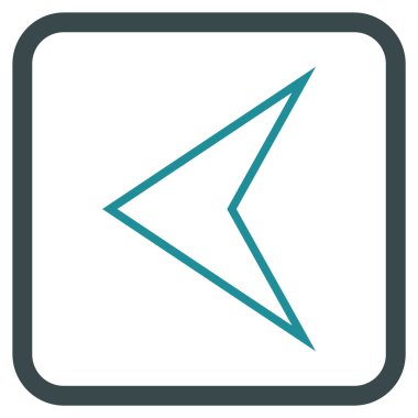 Ok ucu sol vektör simgesi bir çerçeve içinde