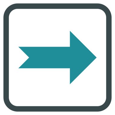 Ok sağ vektör simgesi bir çerçeve içinde