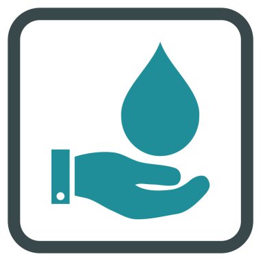 Su Servisi vektör simgesi bir çerçeve içinde