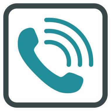 Telefon vektör simgesi bir çerçeve içinde