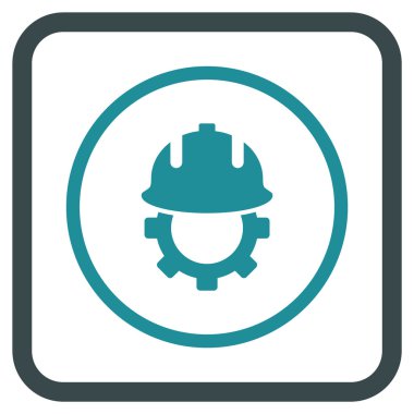 Geliştirme kask vektör simgesi bir çerçeve içinde