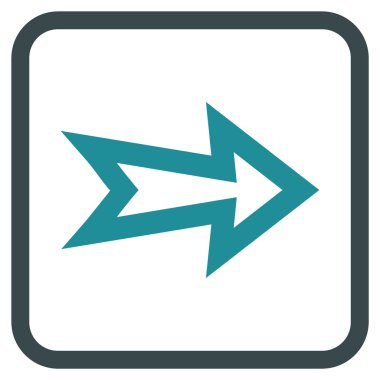 Ok sağ vektör simgesi bir çerçeve içinde