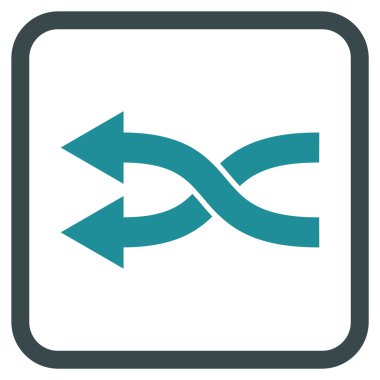 Shuffle oklar sol vektör simgesi bir çerçeve içinde