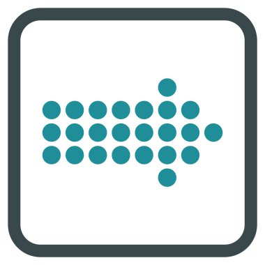 Noktalı ok doğru vektör simgesi bir çerçeve içinde