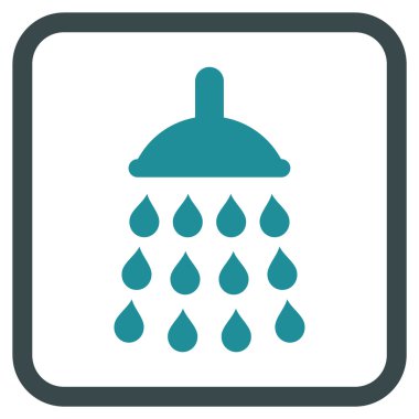 Duş vektör simgesi bir çerçeve içinde