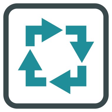 Geri dönüşüm vektör simgesi bir çerçeve içinde