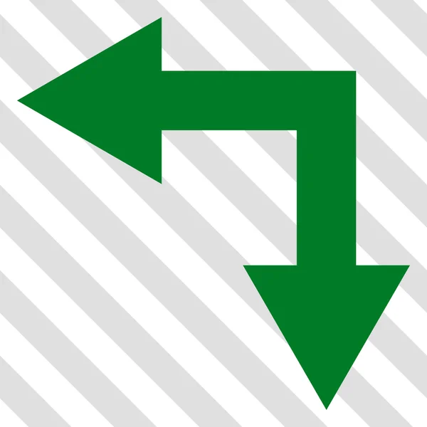 Bifurcation Arrow Left Down Glyph Icon