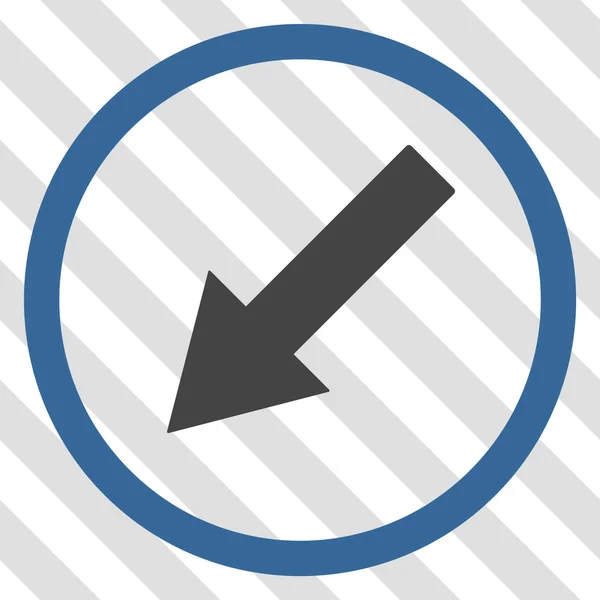 Afgeronde pijl-omlaag-links Vector Icon — Stockvector
