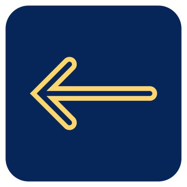 Düz sol ok vektör simgesi kare