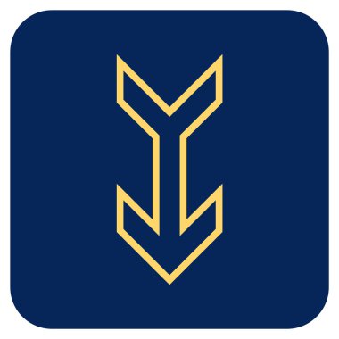 Düz aşağı ok vektör simgesi kare