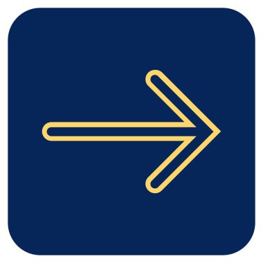 Ok sağ düz vektör simgesi kare