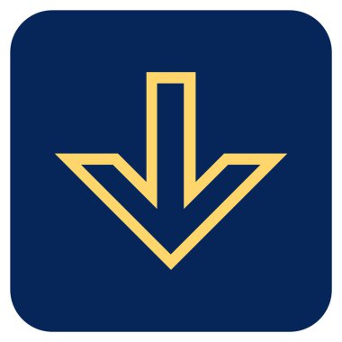 Düz aşağı ok vektör simgesi kare