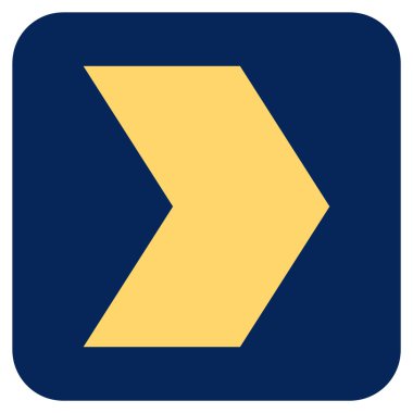 Şu yönde düz vektör simgesi kare