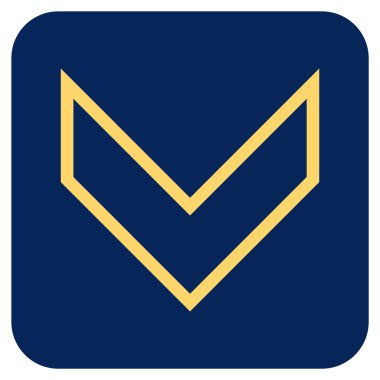 Vektör simge düz aşağı ok ucu kare