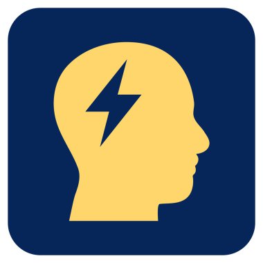 Beyin fırtınası düz kare vektör simgesi