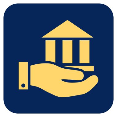 Vektör simge banka hizmet düz kare